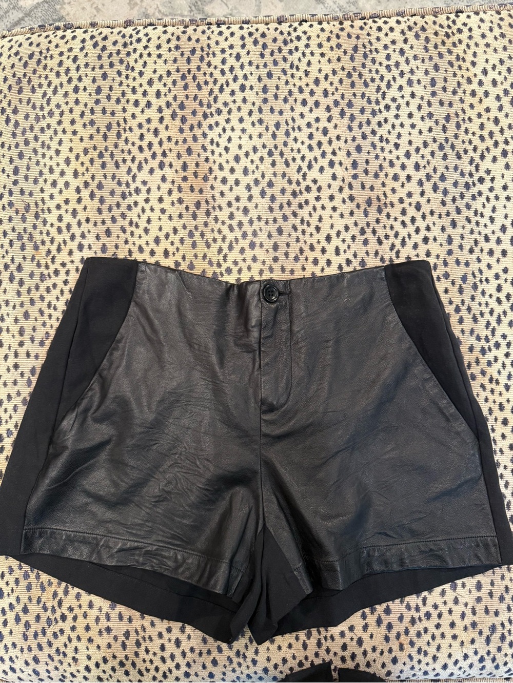 Raquel Allegra Leather and Linen Shorts NWT size 0